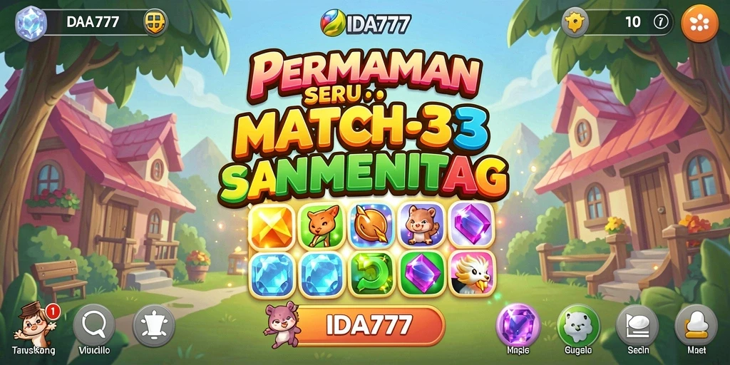 Gameplay seru dengan kombinasi warna-warni objek Match-3.