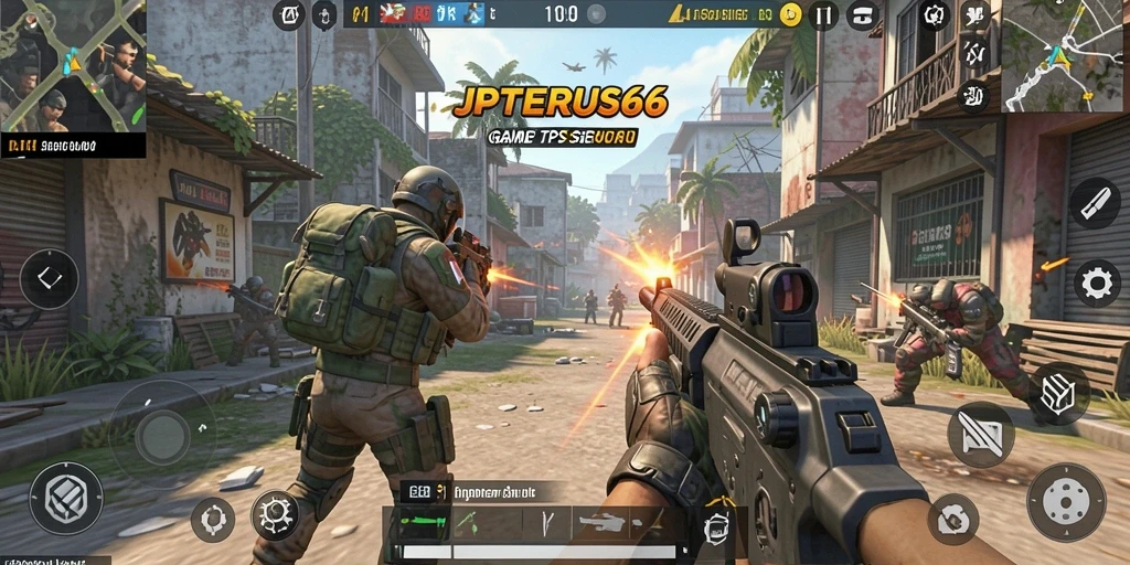 Screenshot gameplay JPTERUS66 menunjukkan aksi seru di medan perang.