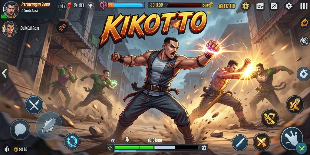 Tampilan aksi seru dalam permainan KIKOTOTO.