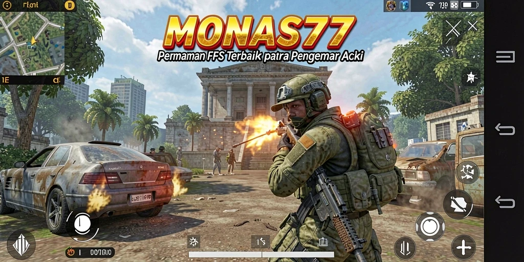 Tampilan aksi mendebarkan dalam gameplay MONAS77