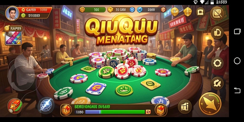 Tampilan utama gameplay QiuQiu yang seru dan menantang.