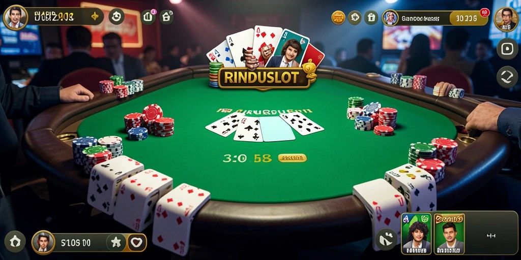 Tampilan gameplay RINDUSLOT yang menegangkan dan kompetitif.