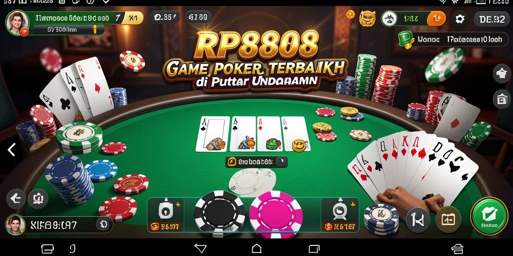 Tampilan menarik dari gameplay Poker di RP8888.