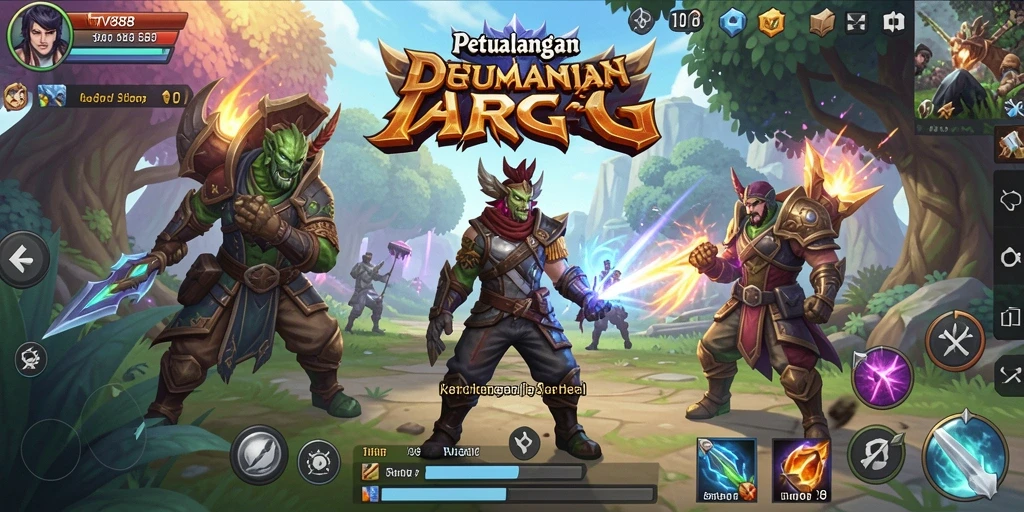 Screenshot dari gameplay seru dalam ARPG TV888.
